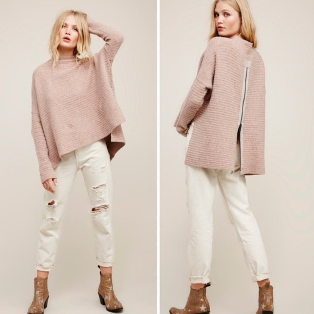 Free People Arctic Fox Zip-Back Sweater